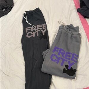 Freecity Gray and Purple Track Pants